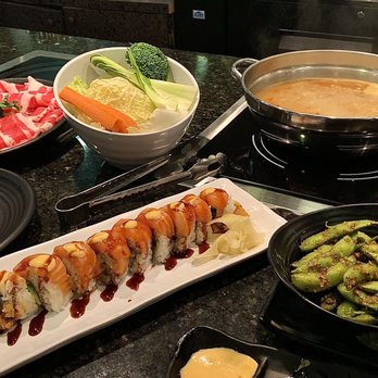 Shabu Wara - Spicy Garlic Edamame (~$5.50). WARA Roll (~$15). Premium Beef Toro (Large) with Spicy Miso Tonkotsu Broth (~$22). - New American Near Me - Chino, California Shabu Wara - Spicy Garlic Edamame (~$5.50). WARA Roll (~$15). Premium Beef Toro (Large) with Spicy Miso Tonkotsu Broth (~$22). - New American Near Me - Chino, California