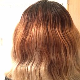 Before.. do you see this "blorange" mess!! (My roots are the natural color)