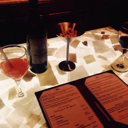 menu and wine glasses menu and wine glasses