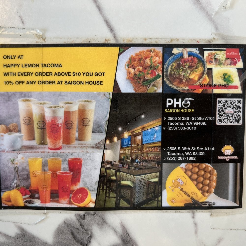 Get a 10% discount at Pho Saigon House next door if you spend $10 or more Get a 10% discount at Pho Saigon House next door if you spend $10 or more