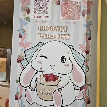 Coconut Paradise - Super cute and unique! Their signature coconuts are awesome, I haven't had one I was disappointed with. - Desserts Near Me - Carrollton, Texas Coconut Paradise - Super cute and unique! Their signature coconuts are awesome, I haven't had one I was disappointed with. - Desserts Near Me - Carrollton, Texas