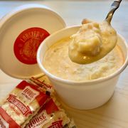 Photo of Lobster & Beer - Los Angeles, CA, United States. cup of Lobster and Corn Chowder