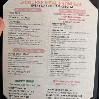 Amarin Thai Cuisine - Lunch special menu - Thai Near Me - Lafayette, California