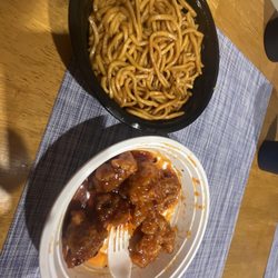 Yummy Garden - Small orange chicken with plain lo mein