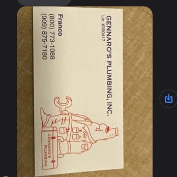 Gennaro's Plumbing - Business card - Plumbing Near Me Gennaro's Plumbing - Business card - Plumbing Near Me