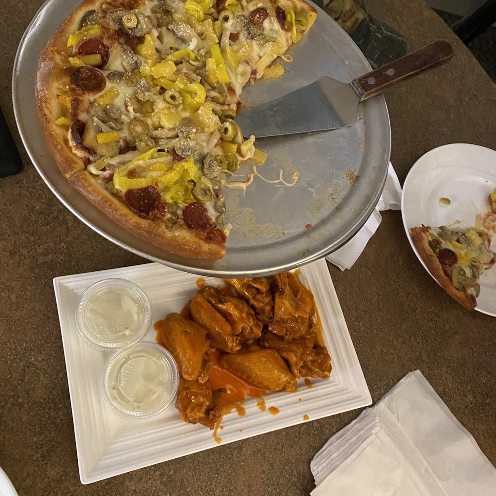 Small pie with small order of wings