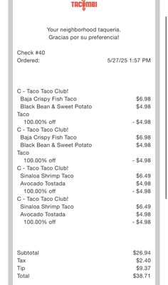 Menu photo 2 Tacombi Brooklyn, NY
