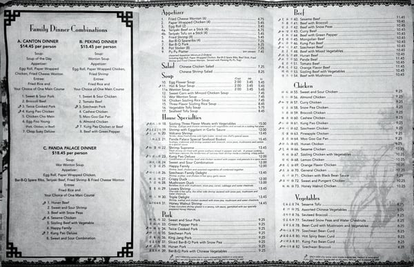 Menu photo 8 Panda Palace Montrose, CO