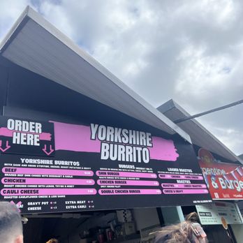 Camden Market - Yorkshire Burrito Menu - Flea Markets Near Me - London, XGL Camden Market - Yorkshire Burrito Menu - Flea Markets Near Me - London, XGL