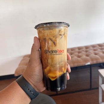 Sharetea - Classic Pearl Black Milk Tea with Pudding and boba - Coffee & Tea Near Me - Cerritos, California Sharetea - Classic Pearl Black Milk Tea with Pudding and boba - Coffee & Tea Near Me - Cerritos, California