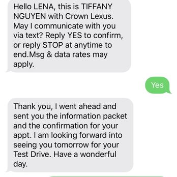 Crown Lexus - Text with Tiffany - Auto Repair Near Me - Ontario, California