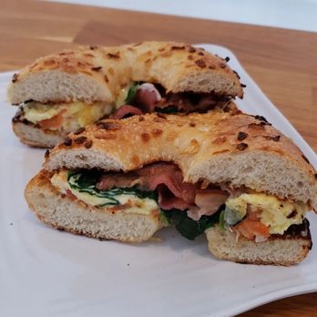Reborn Coffee - Good morning bagel sandwich. This is called the house special - Coffee & Tea Near Me - Diamond Bar, California