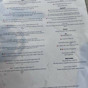 Culture + Co. - Menu of the day - Wine Bars Near Me - Nashville, Tennessee