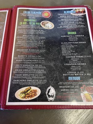 Menu photo 4 Taqueria Maria Bonita Arlington, TX