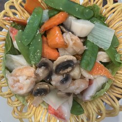 SoHo Asian Restaurant & Bar - Seafood Flower Basket (combination of scallops, shrimp, lobster, crabmeat, fresh vegetables)
