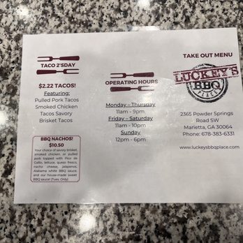 Luckey's BBQ Place - the price of the restaurant - Barbeque Near Me - Marietta, Georgia Luckey's BBQ Place - the price of the restaurant - Barbeque Near Me - Marietta, Georgia
