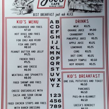 Joe's Cafe - Kid's Menu - American Near Me - Santa Barbara, California