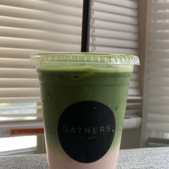 Gathers Tea Bar - Rose matcha latte - Bubble Tea Near Me - Chicago, Illinois Gathers Tea Bar - Rose matcha latte - Bubble Tea Near Me - Chicago, Illinois