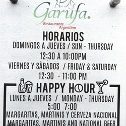 Garufa - Hours