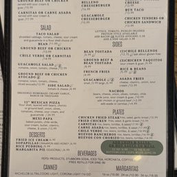 Chiquita Rosita's Menu (April 2025)