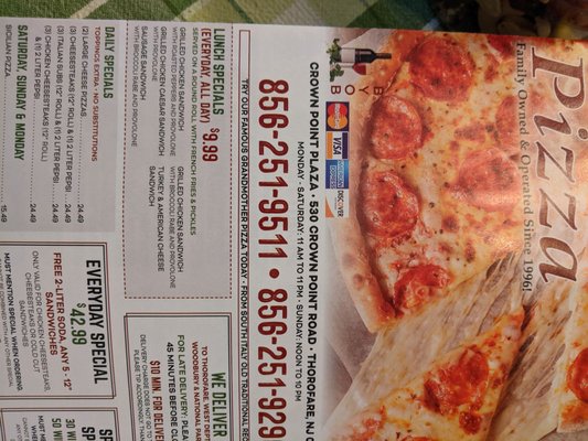 Menu photo 4 Vinni's Pizza West Deptford, NJ Menu photo 4 Vinni's Pizza West Deptford, NJ