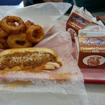 Texas Hot Dogs - Texas Hot Dog with everything, onion rings and chocolate milk - Hot Dogs Near Me - Altoona, Pennsylvania Texas Hot Dogs - Texas Hot Dog with everything, onion rings and chocolate milk - Hot Dogs Near Me - Altoona, Pennsylvania