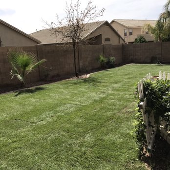 BV Lawn Care - Back yard new sod and grass - Landscaping Near Me - Queen Creek, Arizona
