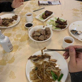 MingHin Cuisine - First plate.  Short Rib with Honey Sauce  Crispy noodle  Pork belly and lotus - Dim Sum Near Me - Chicago, Illinois