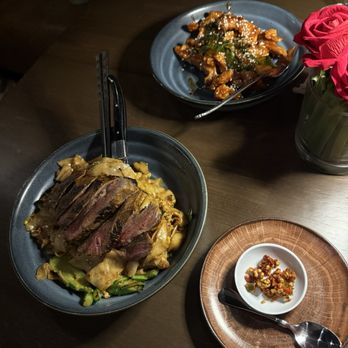 Coup De Thai - Pad See You with beef, Sesame Chicken - Thai Near Me - Los Gatos, California