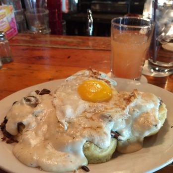Linda's Tavern - Biscuits and mushroom gravy with side order of egg - Bars Near Me - Seattle, Washington Linda's Tavern - Biscuits and mushroom gravy with side order of egg - Bars Near Me - Seattle, Washington