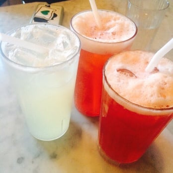 Pleasant House Pub - Ginger Fizz and Hibiscus Tea Fizz (soda + house-made syrups) - British Near Me - Chicago, Illinois Pleasant House Pub - Ginger Fizz and Hibiscus Tea Fizz (soda + house-made syrups) - British Near Me - Chicago, Illinois