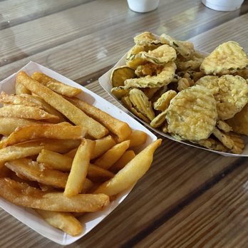 Grumps Burgers - Fries and fried pickle slices - Burgers Near Me - Stephenville, Texas Grumps Burgers - Fries and fried pickle slices - Burgers Near Me - Stephenville, Texas
