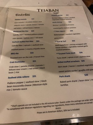 Menu photo 6 Tejaban Cabo San Lucas, BCS