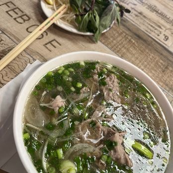 Pho Banh Mi - Pho with beef steak and meatballs, but without the meatballs!
Includes the plate of fresh vegetables. - Vietnamese Near Me - San Jose, California Pho Banh Mi - Pho with beef steak and meatballs, but without the meatballs!
Includes the plate of fresh vegetables. - Vietnamese Near Me - San Jose, California