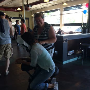 Cindy Hadfield Mobile Massage - The incredible Cindy giving a massage to the owner of Back Yard Coffee Shop in RWC. Fundraiser for the World Special Olympics. Great Event! - Massage Therapy Near Me Cindy Hadfield Mobile Massage - The incredible Cindy giving a massage to the owner of Back Yard Coffee Shop in RWC. Fundraiser for the World Special Olympics. Great Event! - Massage Therapy Near Me