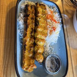 Two Spicy Chicken Koobideh Skewers Two Spicy Chicken Koobideh Skewers