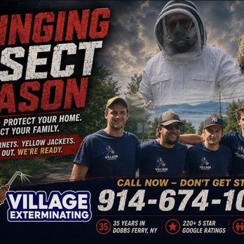 Village Exterminating - Stinging Insect Season is in full swing! - Pest Control Near Me - Dobbs Ferry, New York Village Exterminating - Stinging Insect Season is in full swing! - Pest Control Near Me - Dobbs Ferry, New York