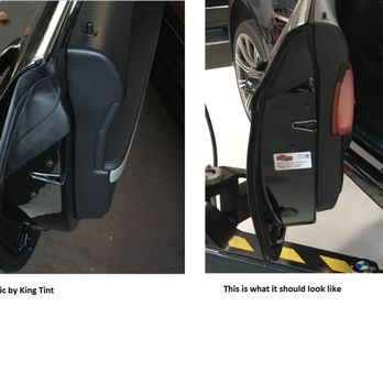 King Tint - Comparison between a regular door on BMW and the way it was left by King Tint after their work - Car Window Tinting Near Me - San Bruno, California King Tint - Comparison between a regular door on BMW and the way it was left by King Tint after their work - Car Window Tinting Near Me - San Bruno, California