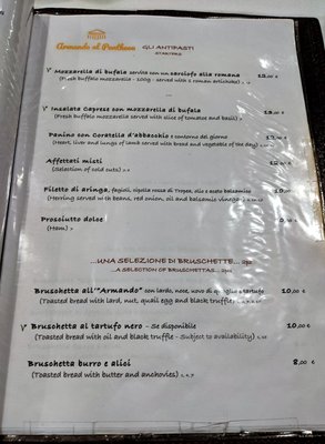 Menu photo 8 Armando al Pantheon Rome, RM