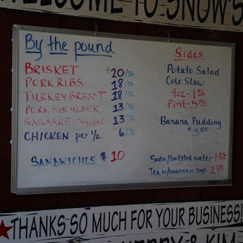 Snow's BBQ - Menu - Barbeque Near Me - Lexington, Texas Snow's BBQ - Menu - Barbeque Near Me - Lexington, Texas