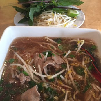 Pho Ha #1 - Number 16 Raw round beef Pho  with plenty of meat and noodles - Vietnamese Near Me - Temecula, California