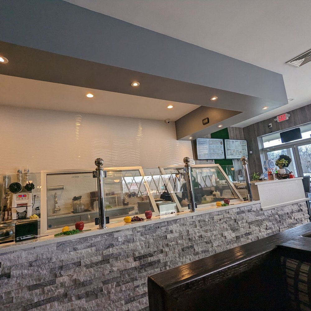 the inside of a restaurant