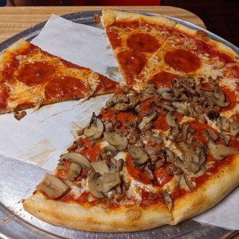Graziano's Pizza - Large with pepperoni. Half with mushrooms and sausage. - Pizza Near Me - Charleston, West Virginia