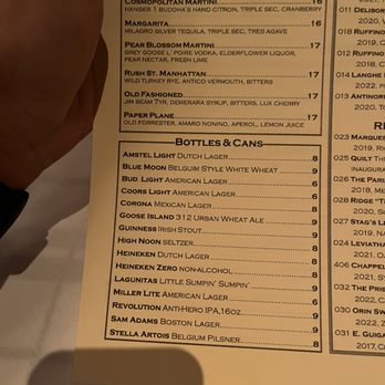 Hugo's Frog Bar and Chop House - bottled beers - Steakhouses Near Me - Des Plaines, Illinois