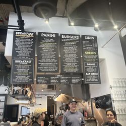The menu at order counter