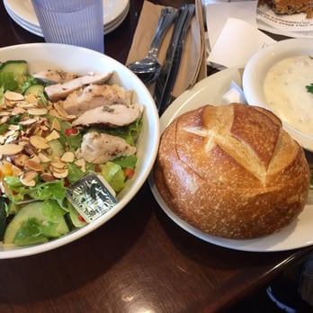 Boudin SF - Asian salad with clam chowder and breadbowl - Bakeries Near Me - Costa Mesa, California