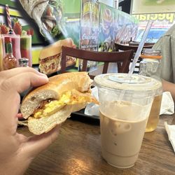 Mateo's Deli & Bagels - French Vanilla Iced coffee & Bacon Egg Cheese Bagel