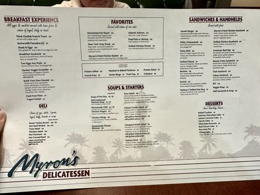 Menu photo 2 Myron's Pompano Beach, FL Menu photo 2 Myron's Pompano Beach, FL