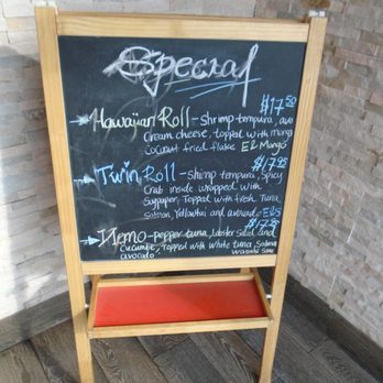 Ten Sushi Japanese Restaurant - Specials placard sign in the front foyer. - Japanese Near Me - Maple Grove, Minnesota Ten Sushi Japanese Restaurant - Specials placard sign in the front foyer. - Japanese Near Me - Maple Grove, Minnesota