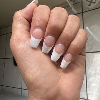 Ivy Nails & Spa - Acrylic full set with chrome powder on the tip - Nail Salons Near Me - Ontario, California Ivy Nails & Spa - Acrylic full set with chrome powder on the tip - Nail Salons Near Me - Ontario, California